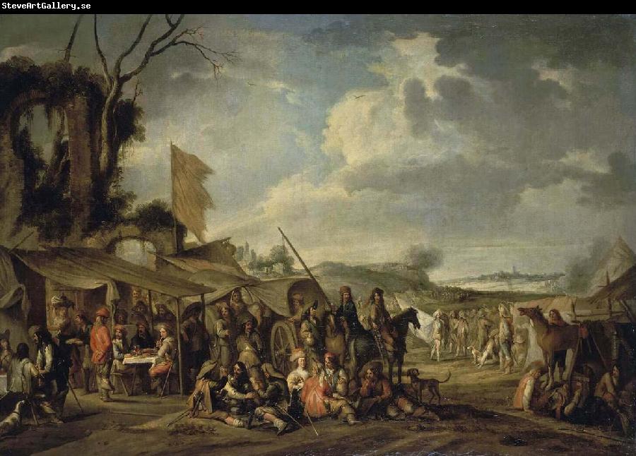 Cornelis de Wael A Camp by the Ruins